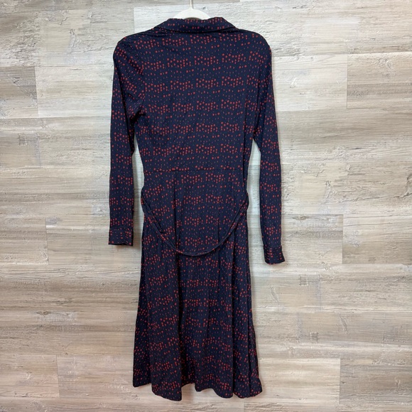 Boden Susannah Navy & Orange Polka Dot Midi Shirt Dress - Size 6R - Picture 11 of 13